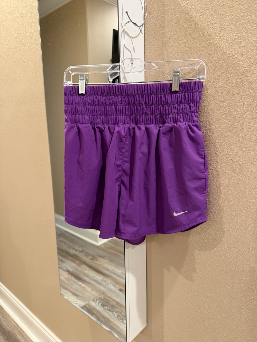 Nike Women's Purple Athletic Skort with Smocked Waistband